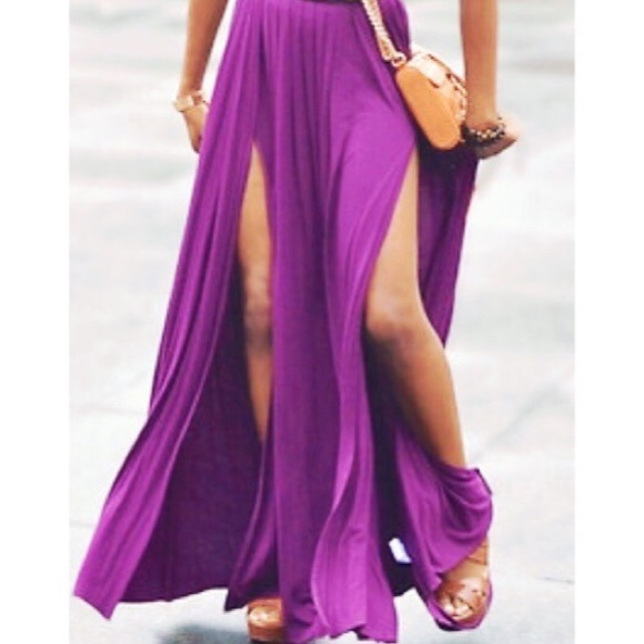 Lush Dresses & Skirts - Sheer purple skirt with double slit